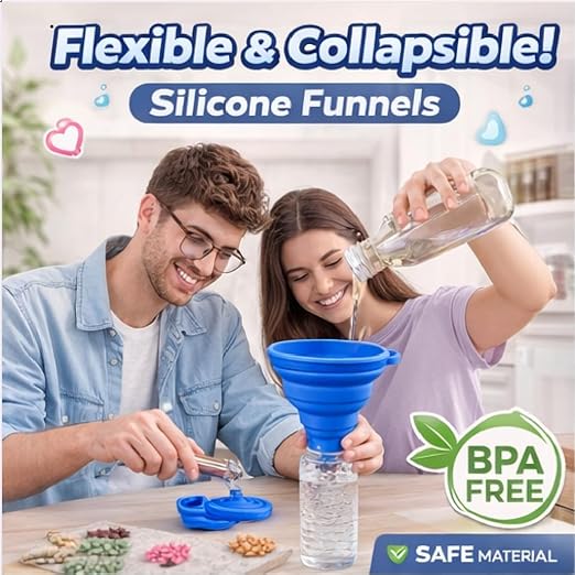 3PCS Silicone Funnel Set, Flexible Rubber Kitchen Funnels - Image 7