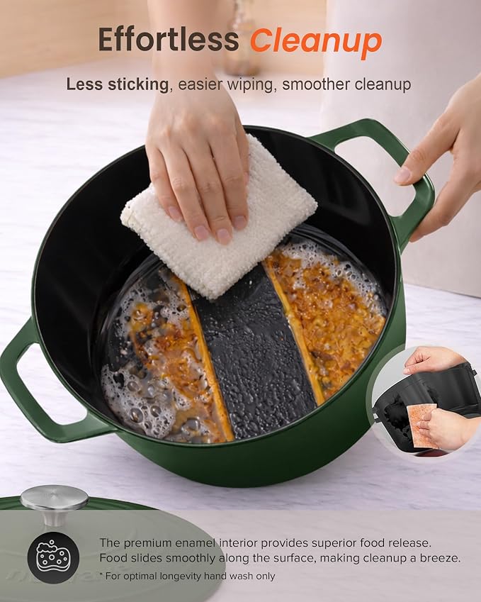Nuwave 6QT Healthy Enameled Cast Iron Dutch Oven Pot - Image 7