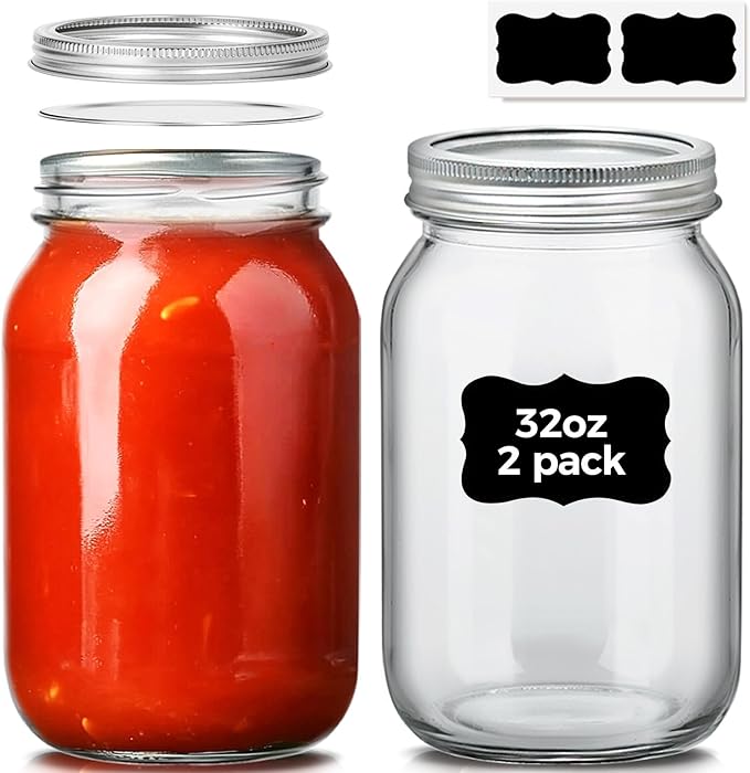 ComSaf Wide Mouth Mason Jars 32 oz by ComSaf