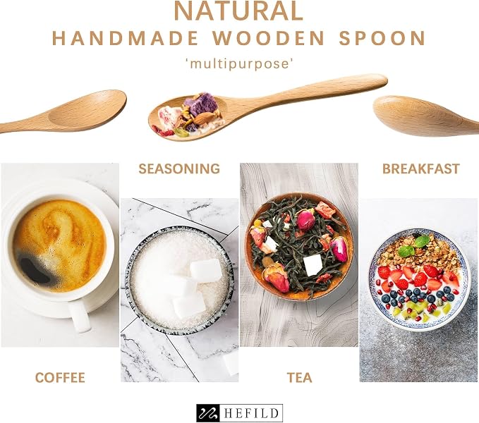 2 PCS Small Wooden Spoons, 5.8 Inch Honey Spoons - Image 5