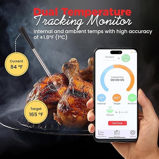 Meat Thermometer Digital Wireless –IP67 Waterproof, 48h Battery Life, Grill - Image 5