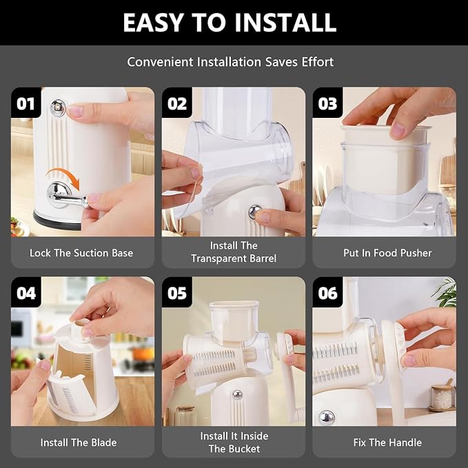 5-in-1 Rotary Cheese Grater Vegetable Slicer - Image 8