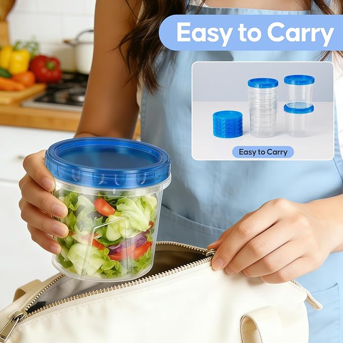 6 Pack-24 OZ Freezer Storage Containers Set, Small Plastic Containers - Image 6
