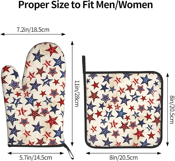 Patriotic Stars Oven Mitts - Image 3