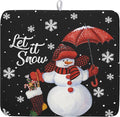 Winter Snowman Dish Drying Mat, Christmas Snow Dish Drying Mat by Kawani