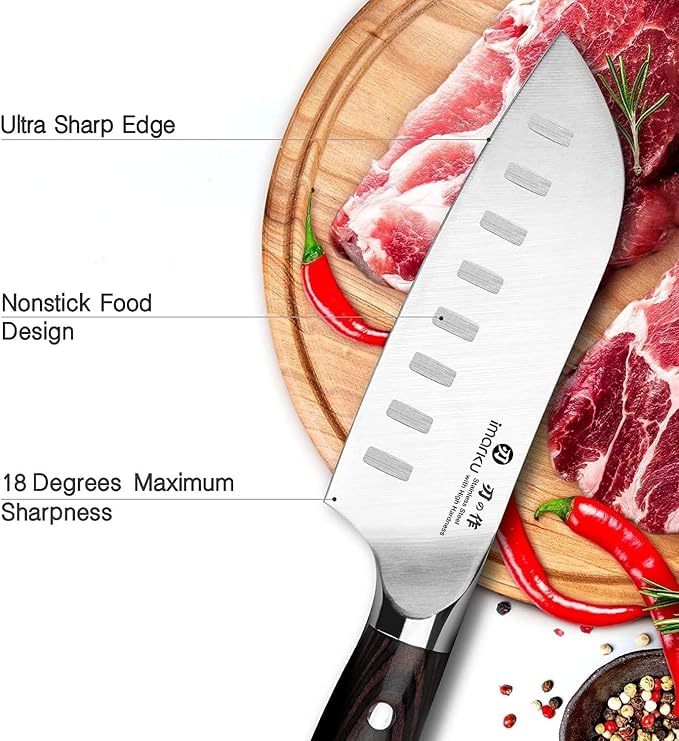 imarku Santoku Knife Chef Knife 5 inch Ultra Sharp Asian Knife Japanese Chef - Image 6