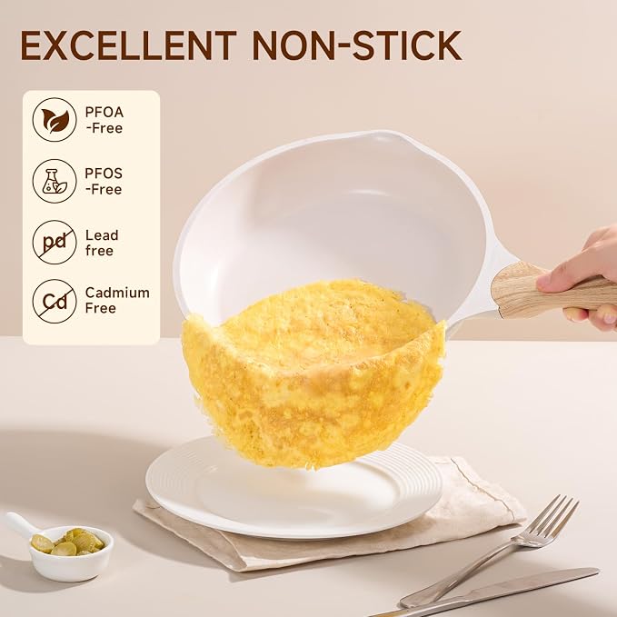 JEETEE 11 Inch Nonstick Frying Pan, Stone Coating Cookware, Nonstick Omelette - Image 4