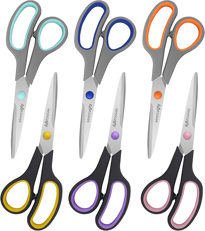 Scissors for Office School Supplies, Hnncugty 8" Scissors All Purpose Bulk Set - Image 8