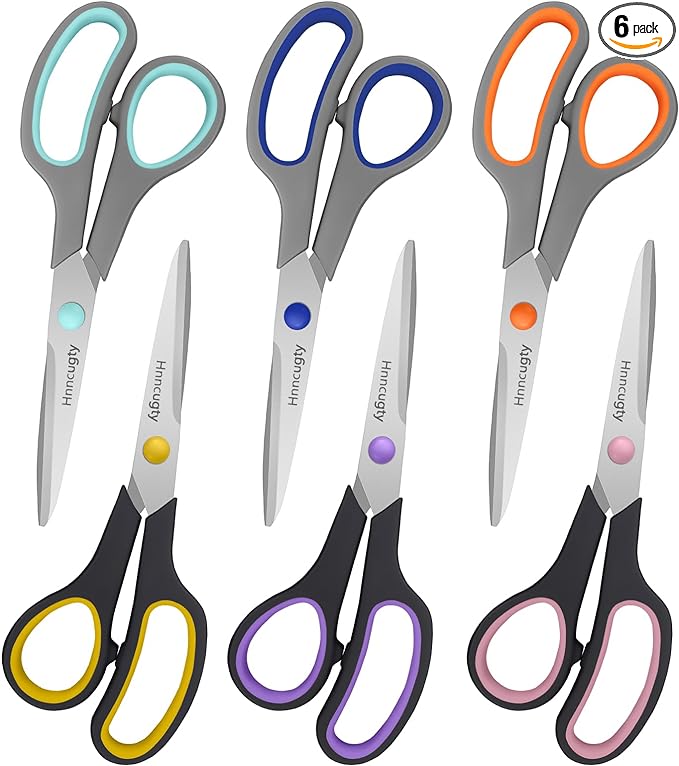 Scissors for Office School Supplies, Hnncugty 8" Scissors All Purpose Bulk Set by Hnncugty