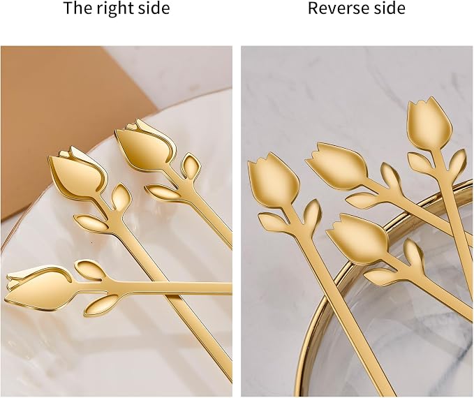 Gold Small Coffee Spoon Holder Set, Swan Base - Image 7