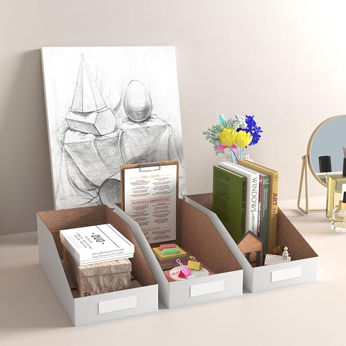 ZBEIVAN Cardboard Storage Bins Boxes 35 Packs 12x6x4.5 Inches, Easy Assembly - Image 4