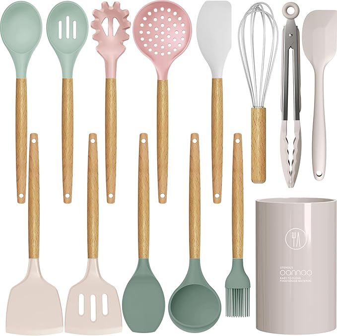 Silicone Cooking Utensils Set by oannao