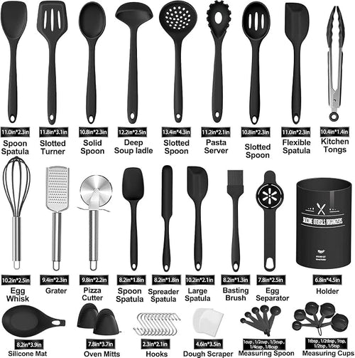 43 Pcs AIKKIL Kitchen Utensils Set, Heat Resistant Silicone Cooking Kitchen - Image 2
