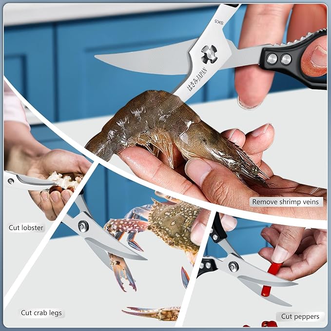 Huusk Black Multi-Purpose Seafood Scissors - Image 6