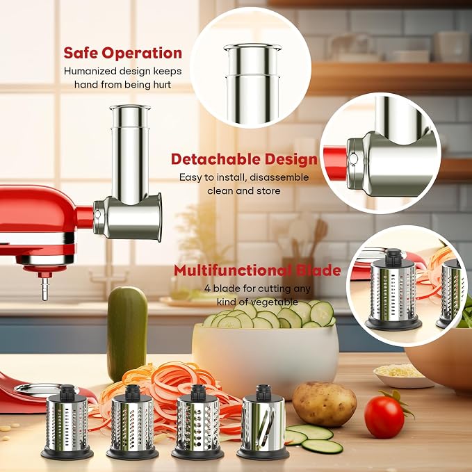 Stainless Steel Slicer Shredder Attachment - Image 3