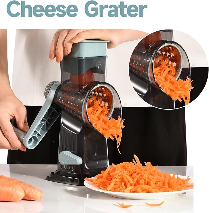 Rotary Cheese Grater with Handle Kitchen Shredder Slicer Grater Slicer Ice - Image 7