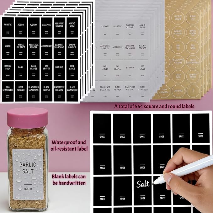 Pink Spice Jars with Labels - Image 6