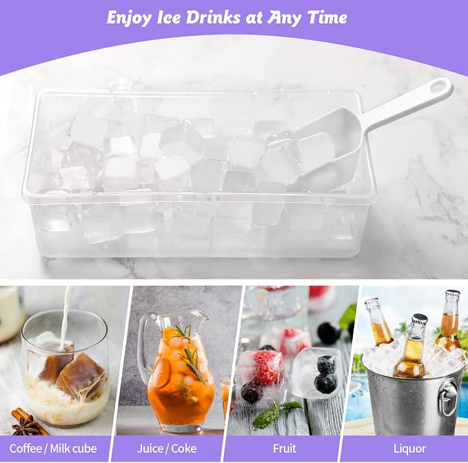 Silicone Ice Cube Tray with Leak-Proof Lid & Storage Bin - Image 4