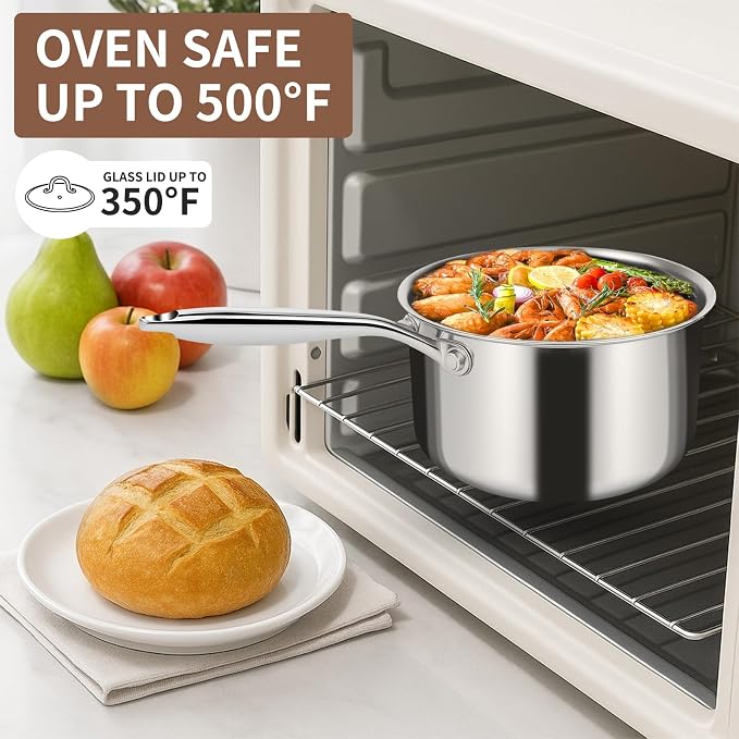 EWFEN 3 Ply Stainless Steel Saucepan - Image 8