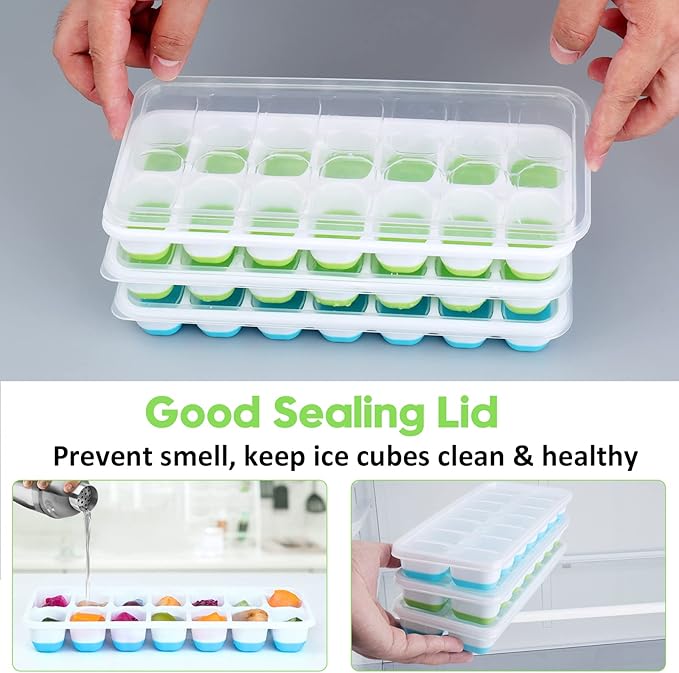 Silicone Ice Cube Tray, Jrisbo 4 Pack Easy-Release & Flexible 14-Ice Cube Trays - Image 4