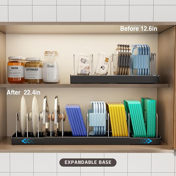 Magheo Expandable Food Storage Container Lid Organizers - Image 3