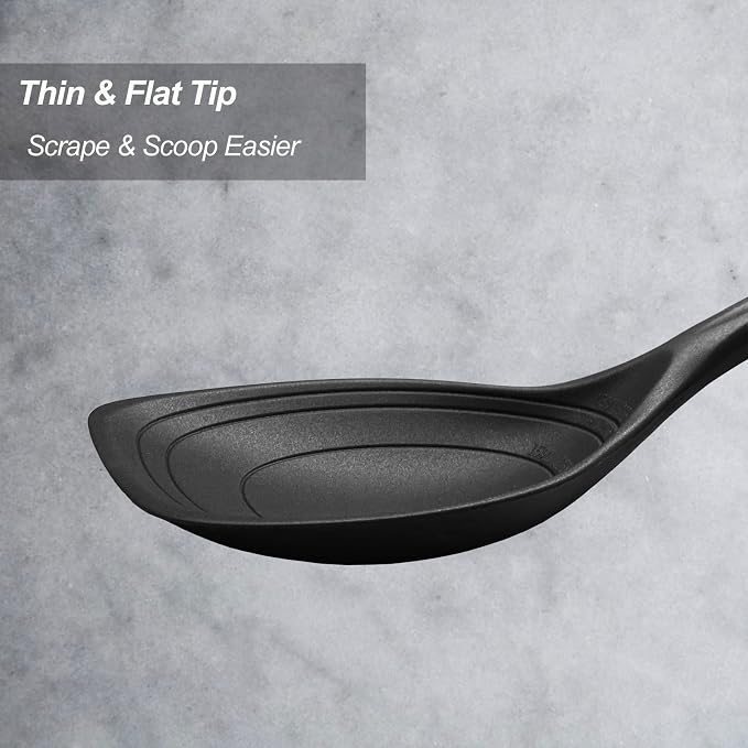 2 Pack Large Silicone Cooking Spoon, Non-Stick Slotted and Solid Spoon set - Image 4