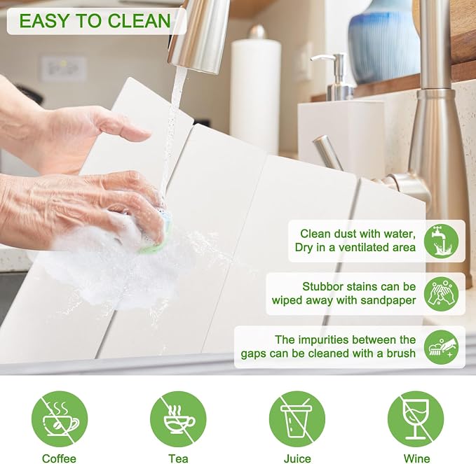 Large Dish Drying Mat for Kitchen Counter, Heat-resistant Mat, Diatomaceous - Image 5