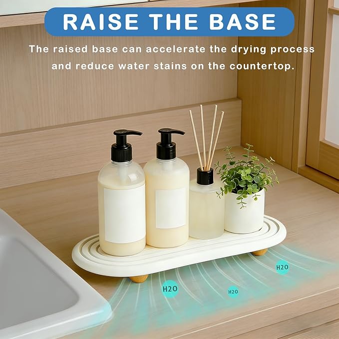 Instant Dry Sink Tray, Anti-Slip Stone Sink Caddy, Durable Kitchen Sink - Image 6
