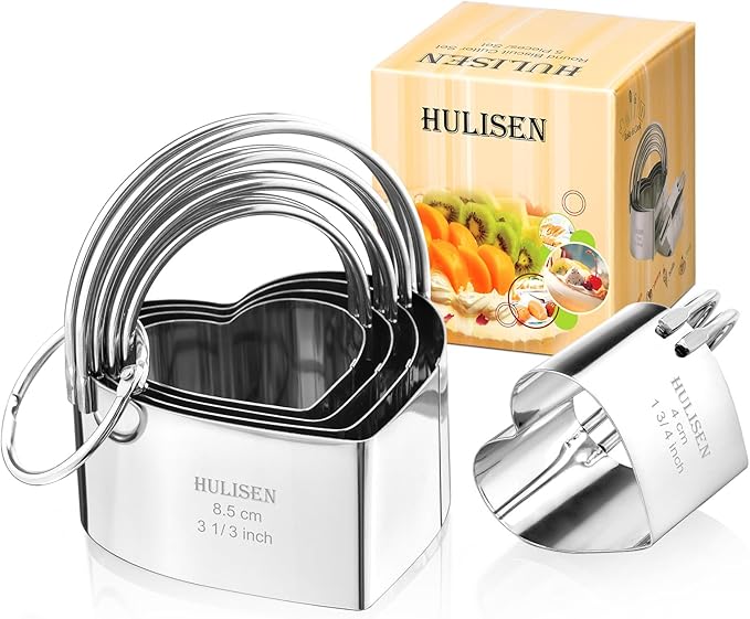 HULISEN Heart Cookie Cutter Set, Stainless Steel Biscuit Cutter by HULISEN