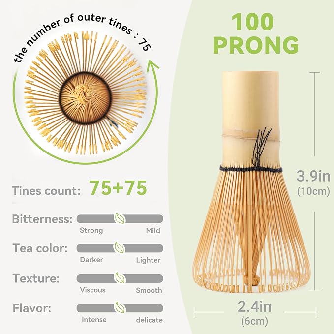 Bamboo Matcha Whisk 80/100/120 Prong, Traditional Japanese Chasen Matcha - Image 4