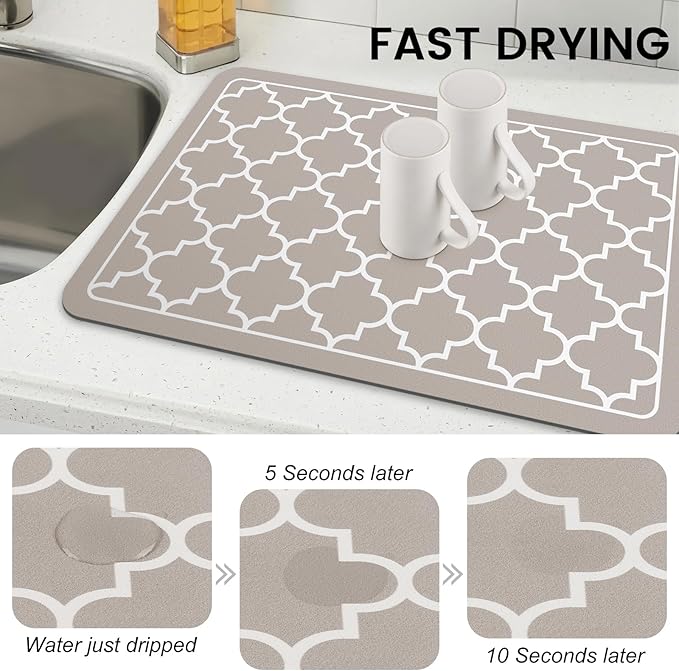 WISELIFE Dish Drying Mat Super Absorbent Drying Mat Large Dish Drying Mats - Image 3