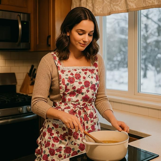 Funny Aprons for Women with Pockets, Kitchen Cooking Grilling Bbq Cute Chef - Image 2