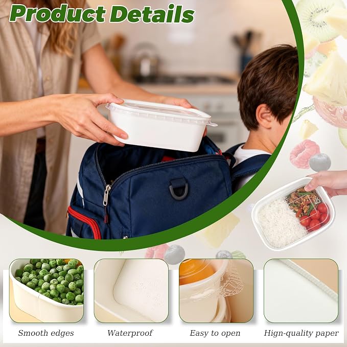 DI QIU REN 50-Pack 29oz Disposable Meal Prep Containers - Image 3