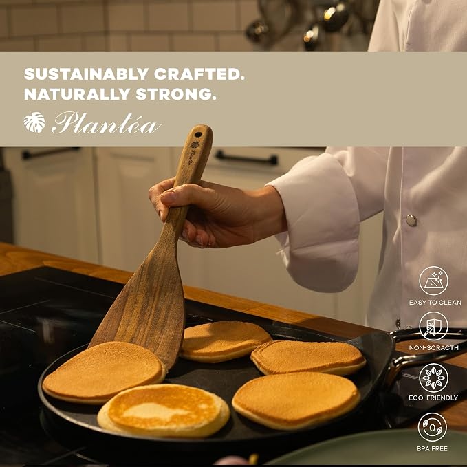 Wooden Spatula for Cooking – Premium Acacia Wooden Cooking Utensils Set of 4 - Image 3