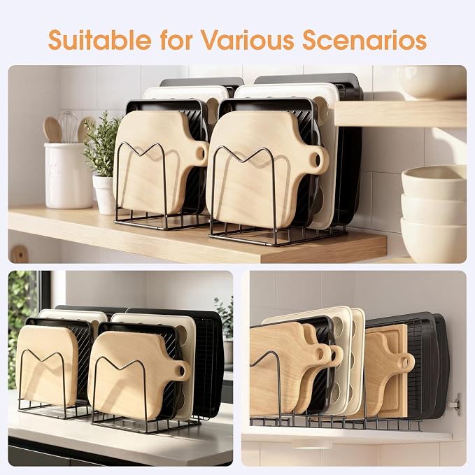 ORDORA 2 Pack Cutting Board Holder Stand Rack Organizer - Image 6