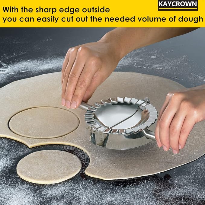 KAYCROWN 6 Inch Empanada Press, Stainless Steel Dumpling Maker Dough Cutter - Image 2