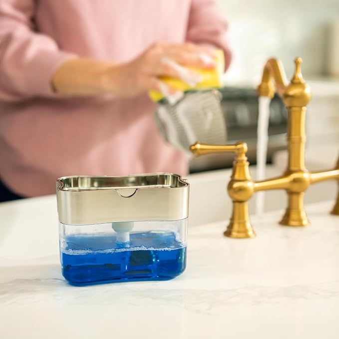 S&T INC. Dish Soap Dispenser and Sponge Holder - Image 4