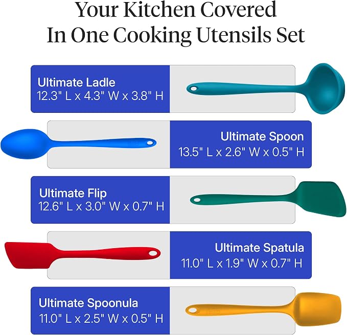 GIR: Get It Right 5-Piece Silicone Ultimate Kitchen Utensils Set - Image 3