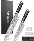 MOSFiATA 2Pcs Chef Knife Set, Sharp Kitchen Knife High Carbon German EN1.4116 by MOSFiATA