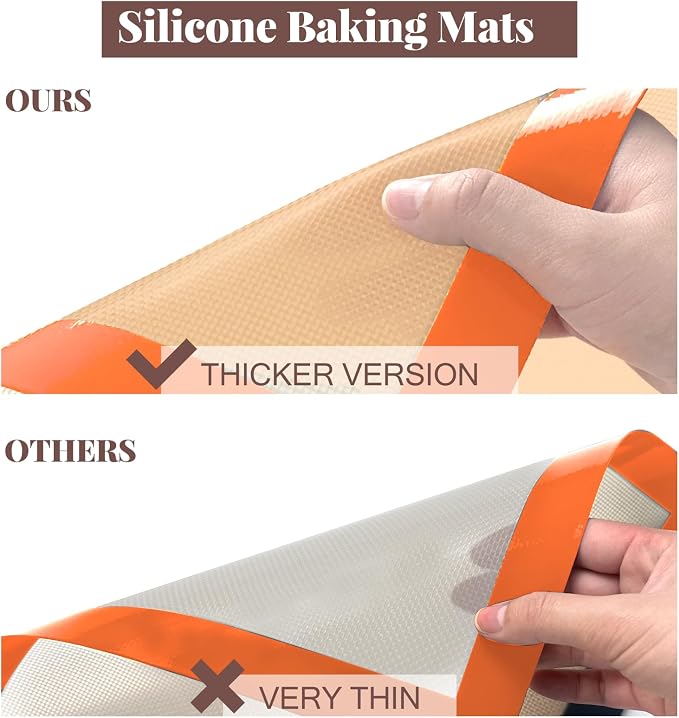 Silicone Baking Mat, 3 Pack Reusable Baking Mat, Food Safe Silicone Mats - Image 7