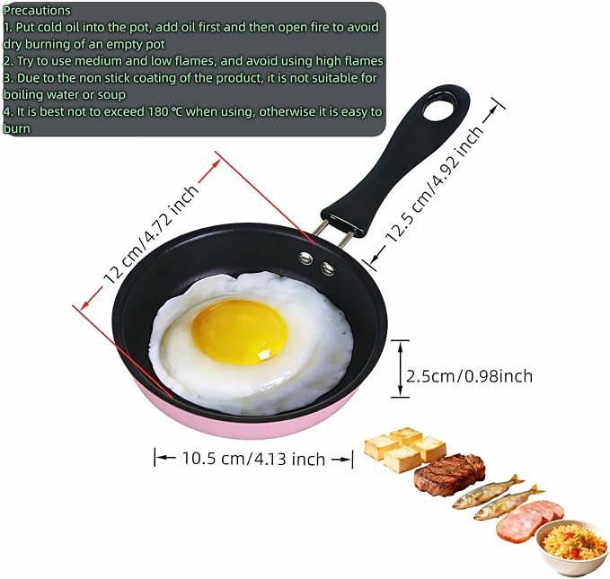 4.7 Inch Mini Skillet, Non-Stick Egg Pan - Image 8