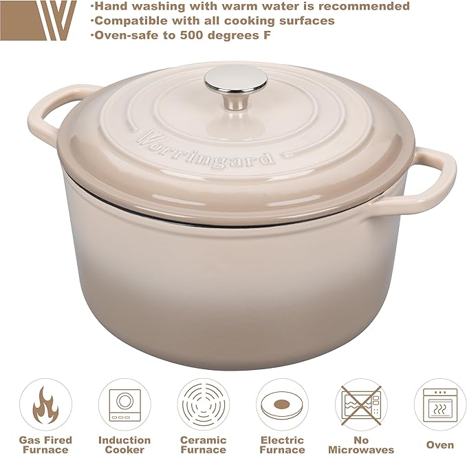 VORRINGARD Enameled Cast Iron Dutch Oven Pot - Image 3