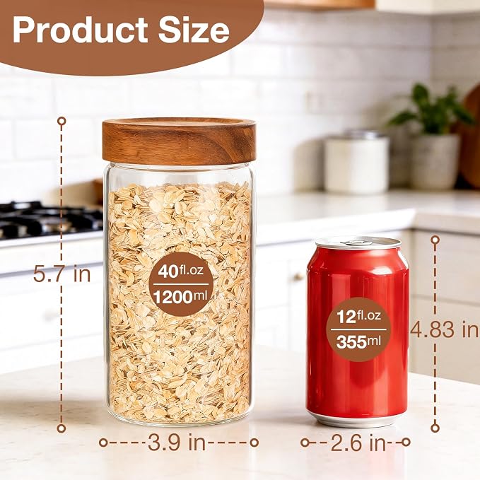 CONNOO 40oz Airtight Glass Storage Containers - Image 2