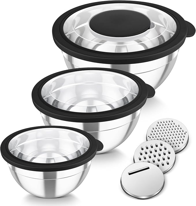 TeamFar Mixing Bowls, For Kitchen Mixing/Baking/Storing/Prepping, Visible & by TeamFar
