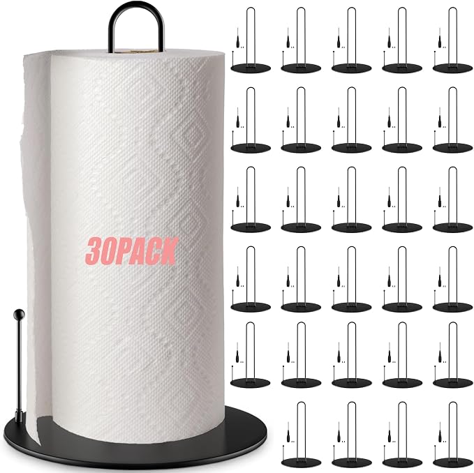 30Pack Paper Towel Holder, Bulk Black Paper Towel Holder Stand Countertop by QualityEfficiency