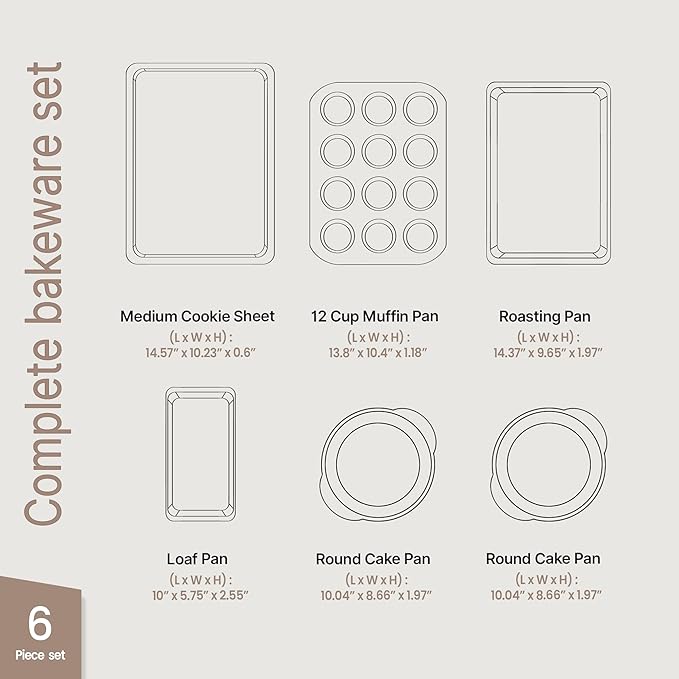 BAKKEN 6-Piece Kitchen Baking Pan Set - Image 2