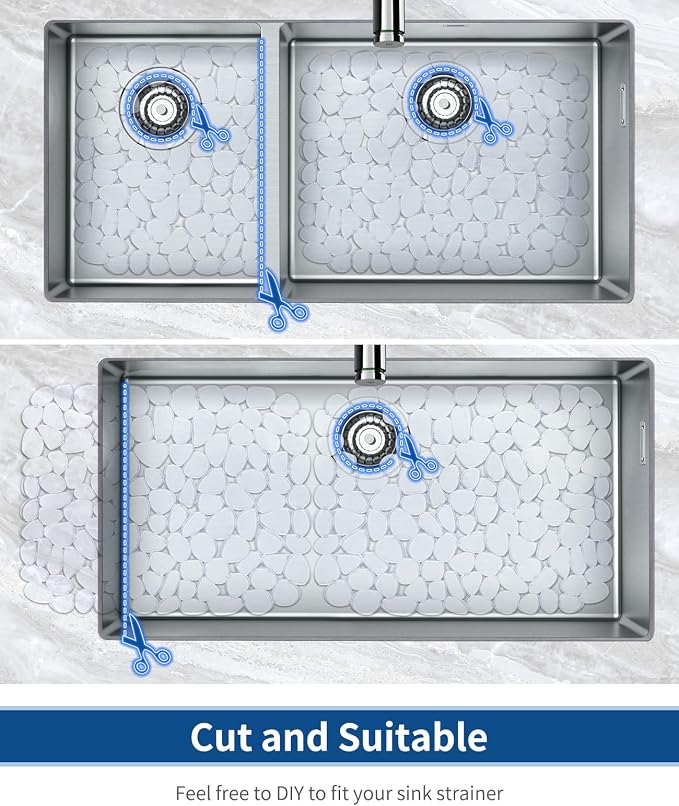 Bligli Pebble Sink Mat for Stainless Steel/Ceramic Sinks, PVC Eco-friendly Sink - Image 3
