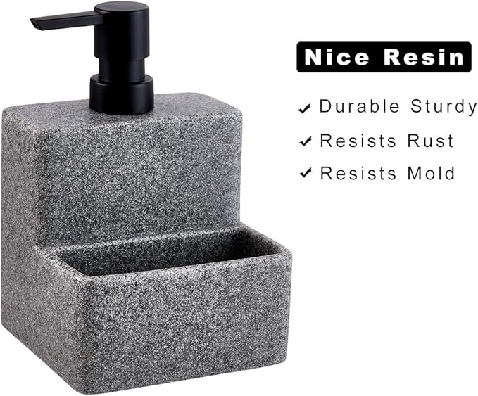 zccz Soap Dispenser with Sponge Holder, Liquid Hand and Dish Soap Dispenser - Image 5