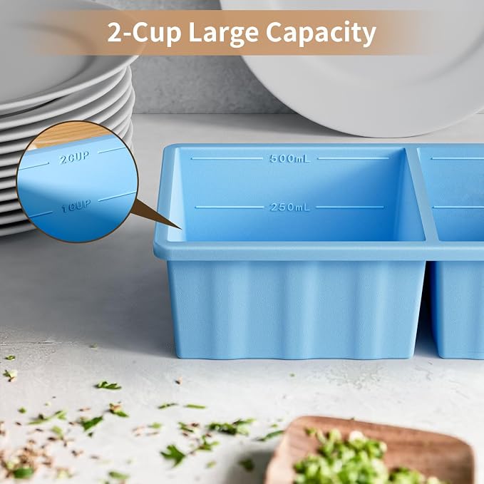 Silicone Freezer Tray for Soup Ice Cubes: 2-Cup Freezing Tray - Image 6