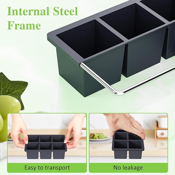 Large Ice Cube Tray for Whiskey: 2" Big Silicone Ice Tray - Image 3